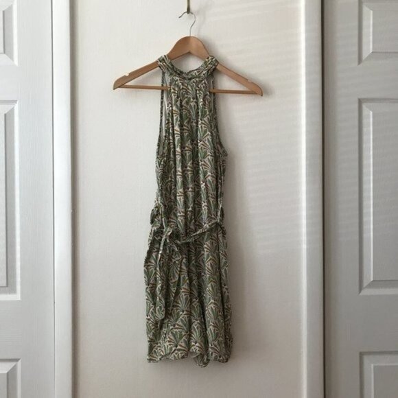 Anthropologie Maddie Halter Romper Green Fern Palm Print - Picture 5 of 10